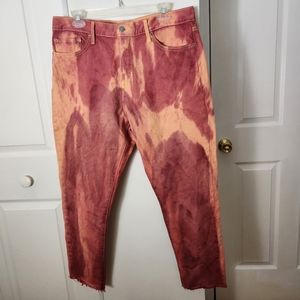 Levis Original Crop Straight Leg Tie Dye Jeans